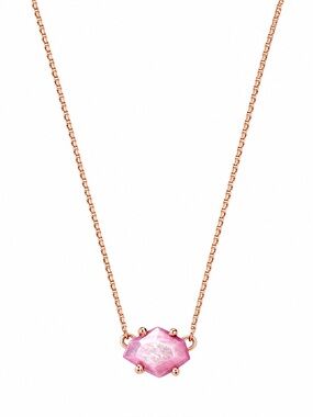 Kendra Scott Ethan Necklace Lilac Mother of Pearl in Rose Gold